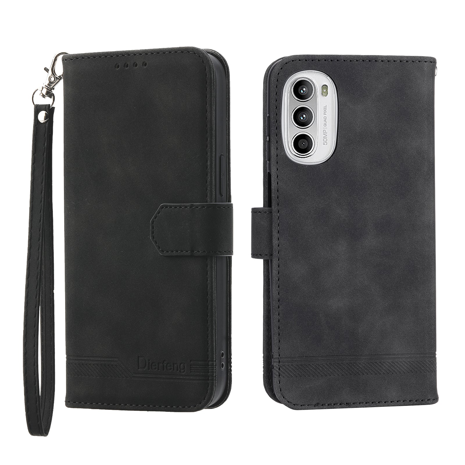 DIERFENG DF-03 for Motorola Moto G52 4G G82 5G Stand PU Leather Case Lines Imprinted Wallet Phone Cover DIERFENG DF-03 for Motorola Moto G52 4G G82 5G Stand PU Leather Case Lines Imprinted Wallet Phone Cover